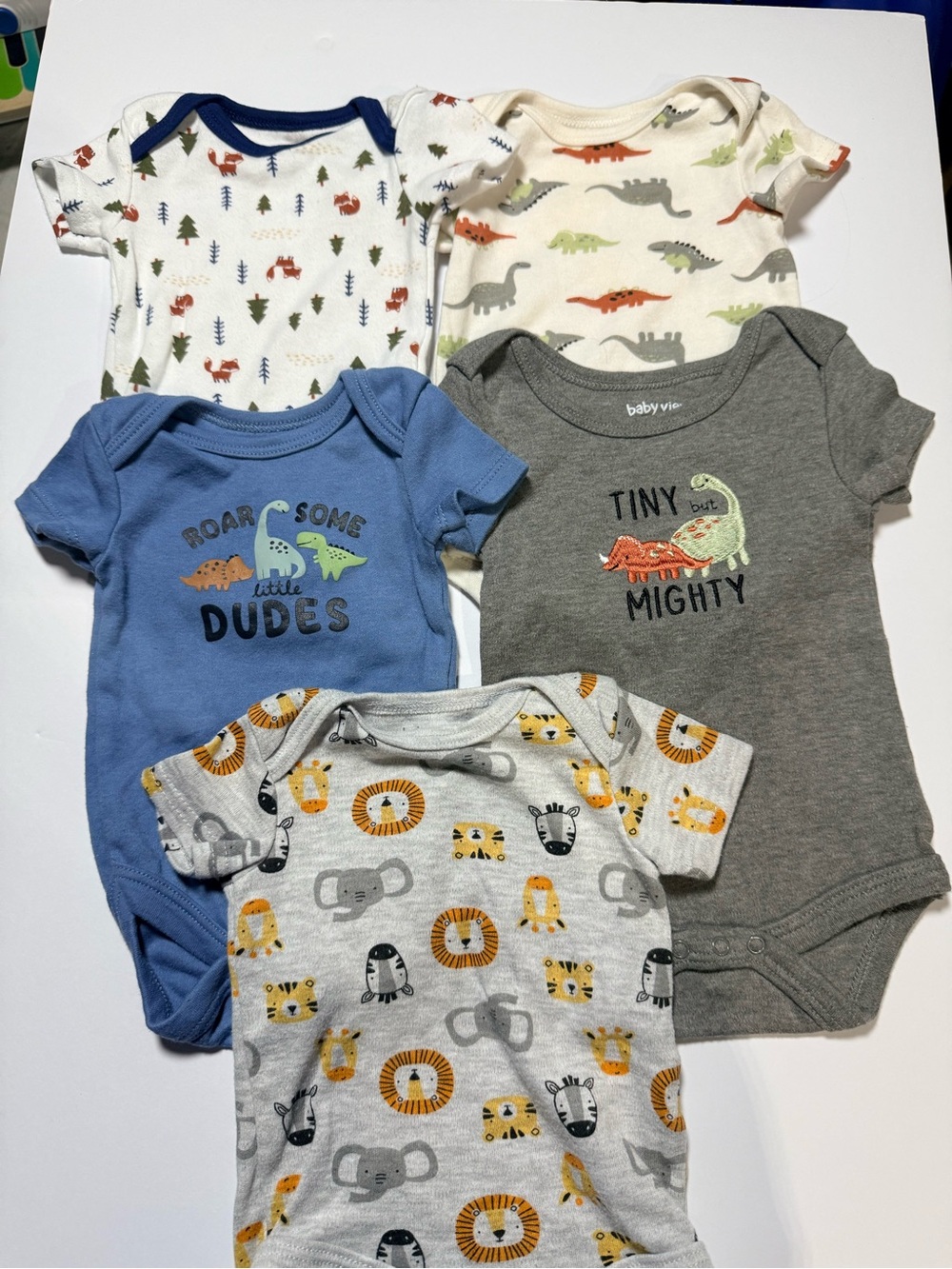 0-3 Months Baby Onesies. Lot of 5